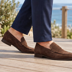 Moretti Men's Suede Penny Loafers - Brown - Catalog Group: Footwear - Hendlys - Image 2