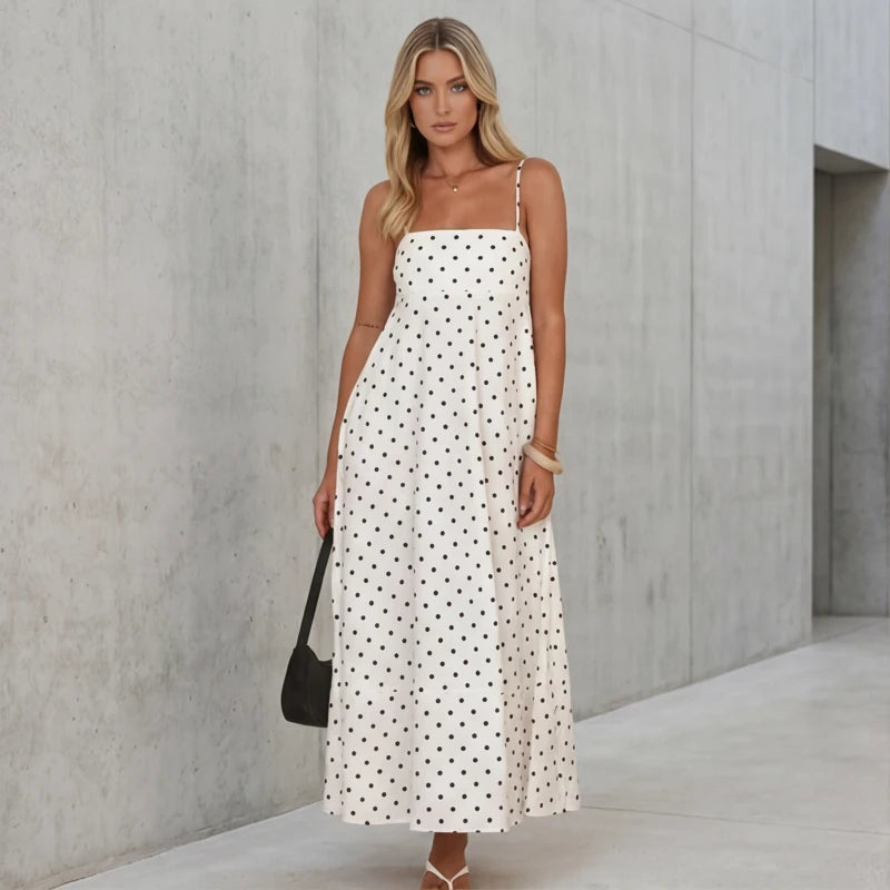 Salento Polka Dot Dress - White - women's dress - Hendlys - Image 1