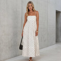 Salento Polka Dot Dress - White - women's dress - Hendlys - Image 1
