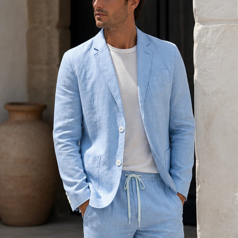 Palma 2-Piece Linen Set - Sky Blue - two piece set - Hendlys - Image 4