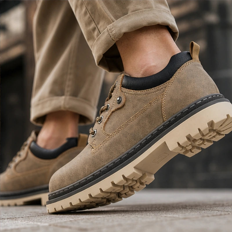 Kingsley Leather Casual Shoe - Khaki - leather shoes - Hendlys - Image 5