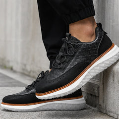 Hampton Leather Sneakers - Black - orthopedic insole - Hendlys - Image 5