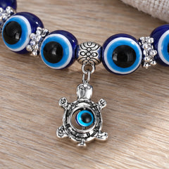 Nerola Evil Eye Beaded Stretch Anklet with Charm - Turtle - jewelry - Hendlys - Image 3