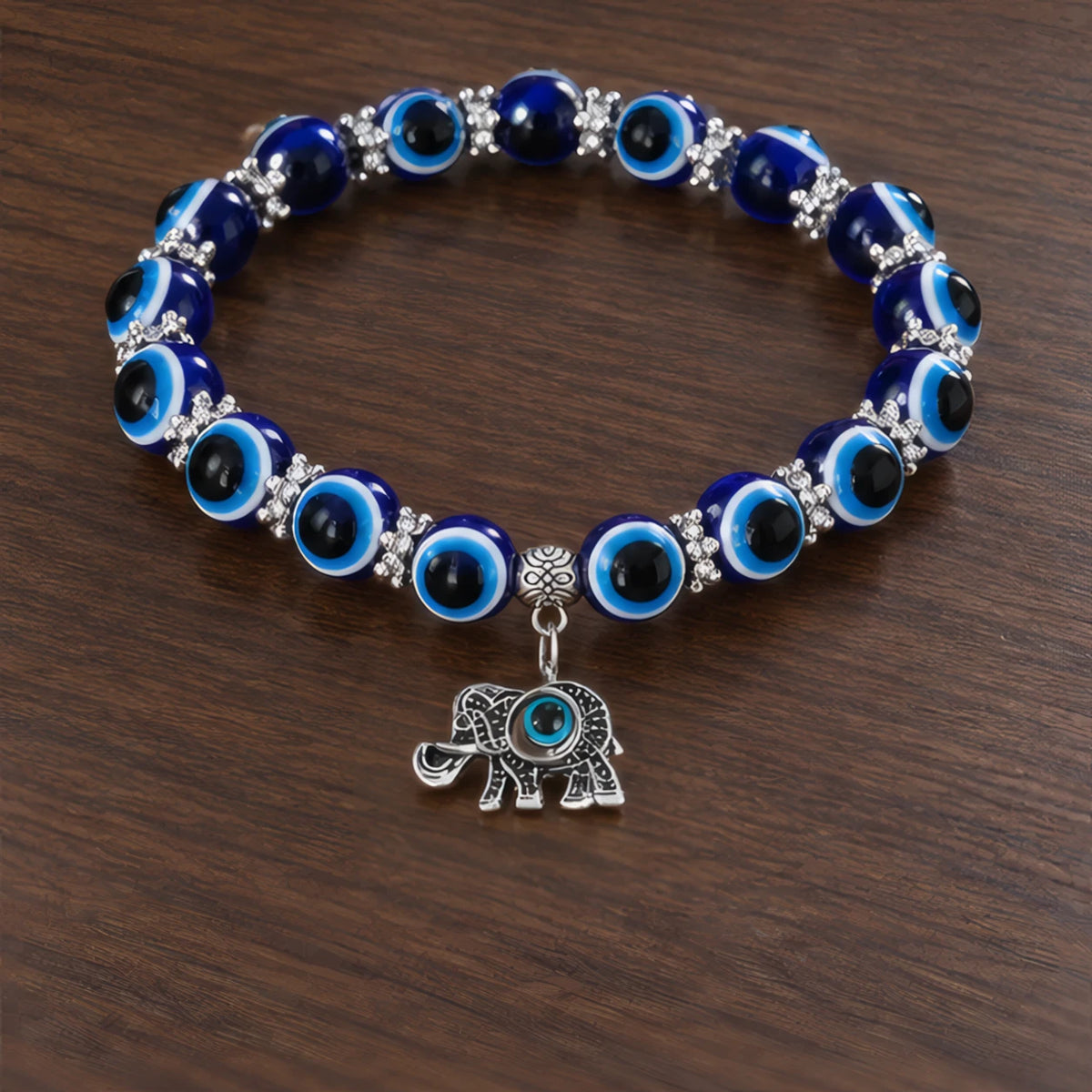 Nerola Evil Eye Beaded Stretch Anklet with Charm - Elephant - Jewelry > Anklets > Beaded Charm Anklets - Hendlys - Image 2