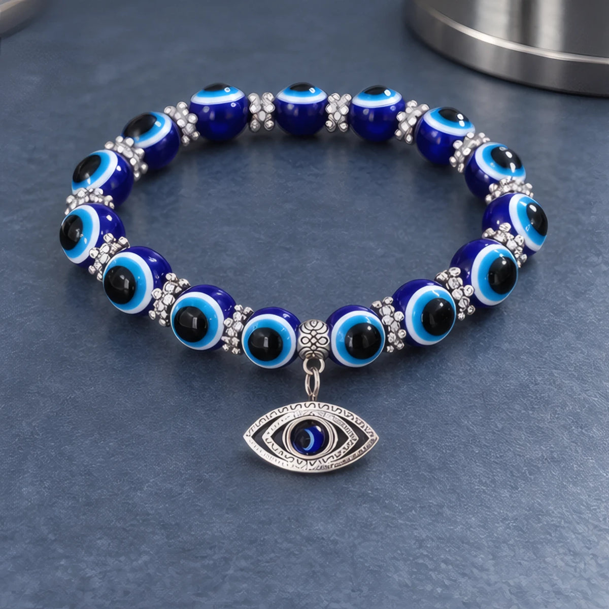 Nerola Evil Eye Beaded Stretch Anklet with Charm - Evil-Eye - Jewelry > Anklets > Beaded Charm Anklets - Hendlys - Image 2
