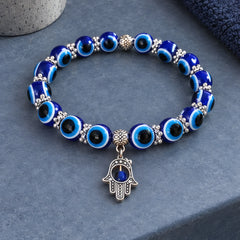 Nerola Evil Eye Beaded Stretch Anklet with Charm - Hamsa - Jewelry > Anklets > Beaded Charm Anklets - Hendlys - Image 2