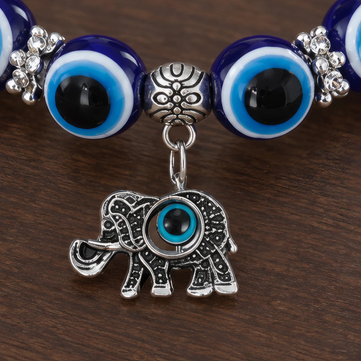 Nerola Evil Eye Beaded Stretch Anklet with Charm - Elephant - jewelry - Hendlys - Image 3
