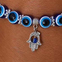 Nerola Evil Eye Beaded Stretch Anklet with Charm - Hamsa - jewelry - Hendlys - Image 3