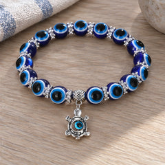 Nerola Evil Eye Beaded Stretch Anklet with Charm - Turtle - Jewelry > Anklets > Beaded Charm Anklets - Hendlys - Image 2