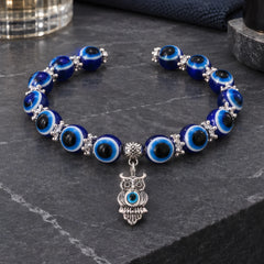Nerola Evil Eye Beaded Stretch Anklet with Charm - Owl - Jewelry > Anklets > Beaded Charm Anklets - Hendlys - Image 2