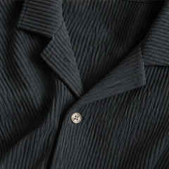 Nevan Textured Short Sleeve Resort Set - Dark Grey - men's resort set - Hendlys - Image 2