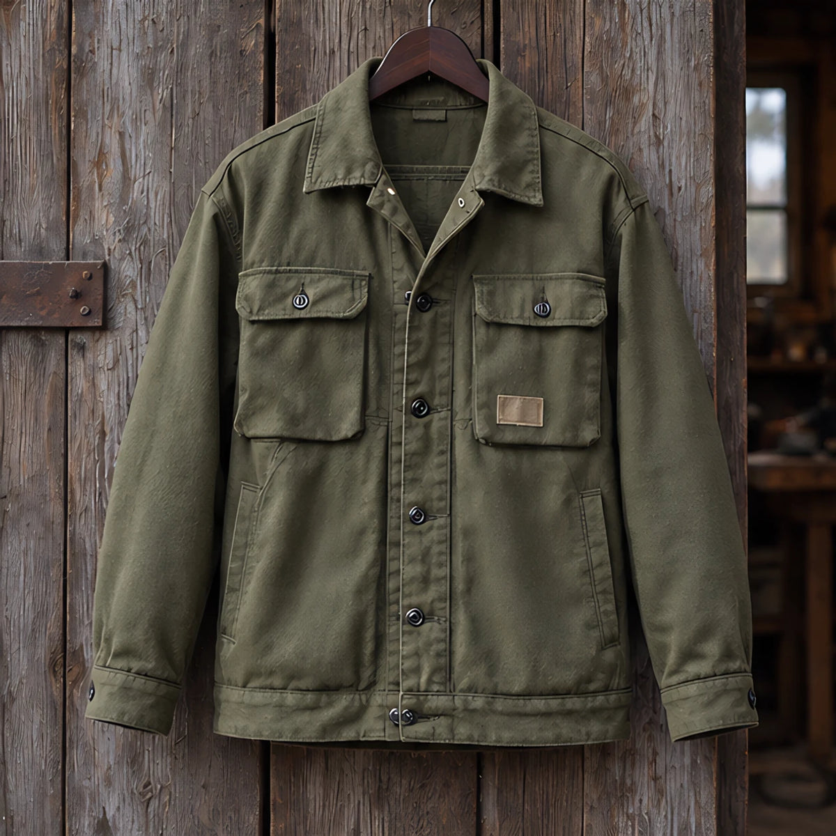 Nevin Men's Utility Field Jacket - Army Green - jacket - Hendlys - Image 3
