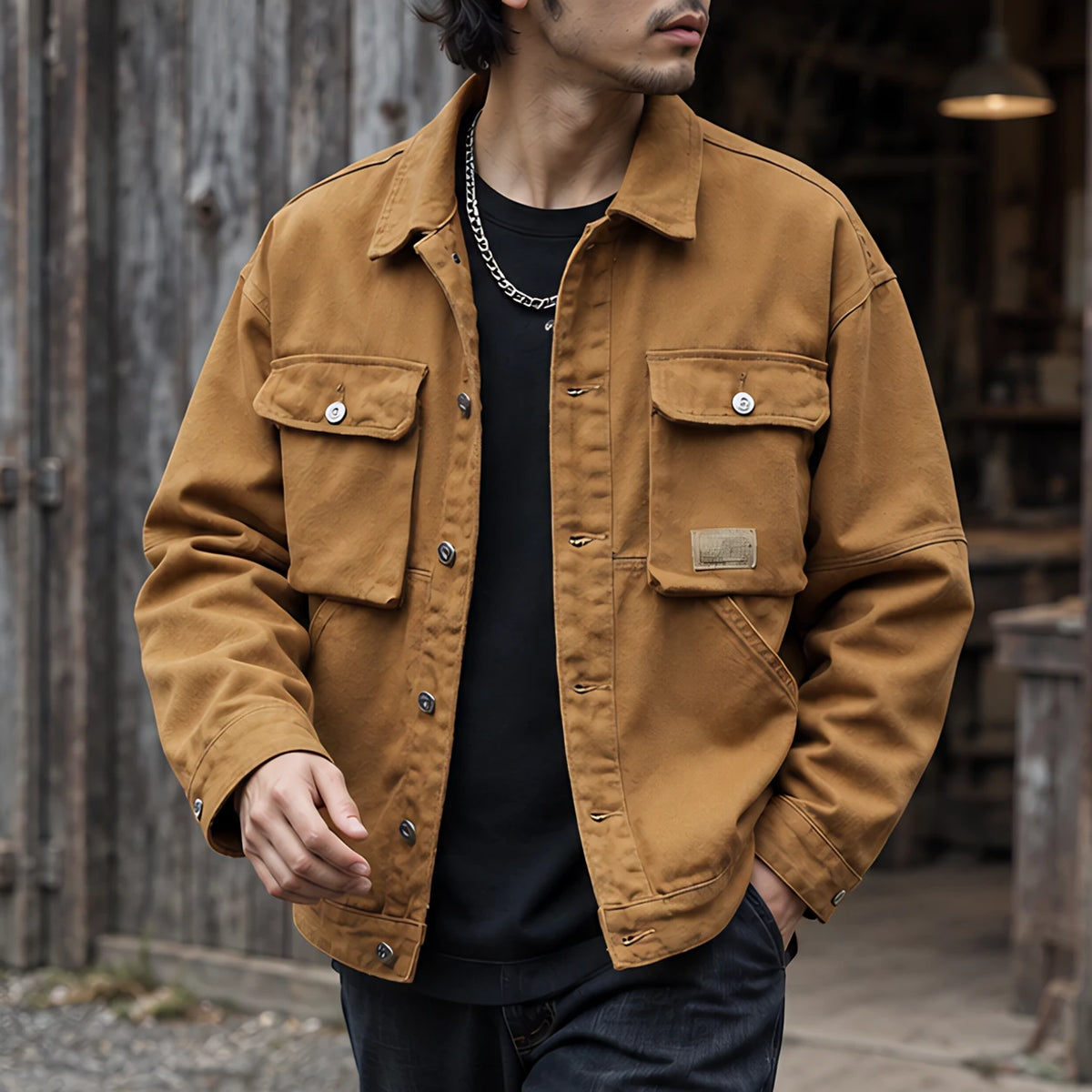 Nevin Men's Utility Field Jacket - Yellow - discount-eligible - Hendlys - Image 2