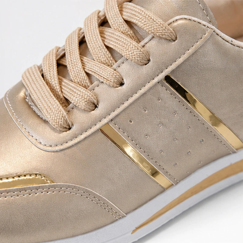 Nova Metallic Orthopedic Comfort Sneaker - Light Gold - women's sneakers - Hendlys - Image 2