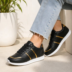 Nova Metallic Orthopedic Comfort Sneaker - Black - comfort sneakers - Hendlys - Image 5