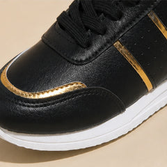 Nova Metallic Orthopedic Comfort Sneaker - Black - metallic sneakers - Hendlys - Image 3