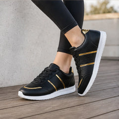 Nova Metallic Orthopedic Comfort Sneaker - Black - retro runner - Hendlys - Image 7