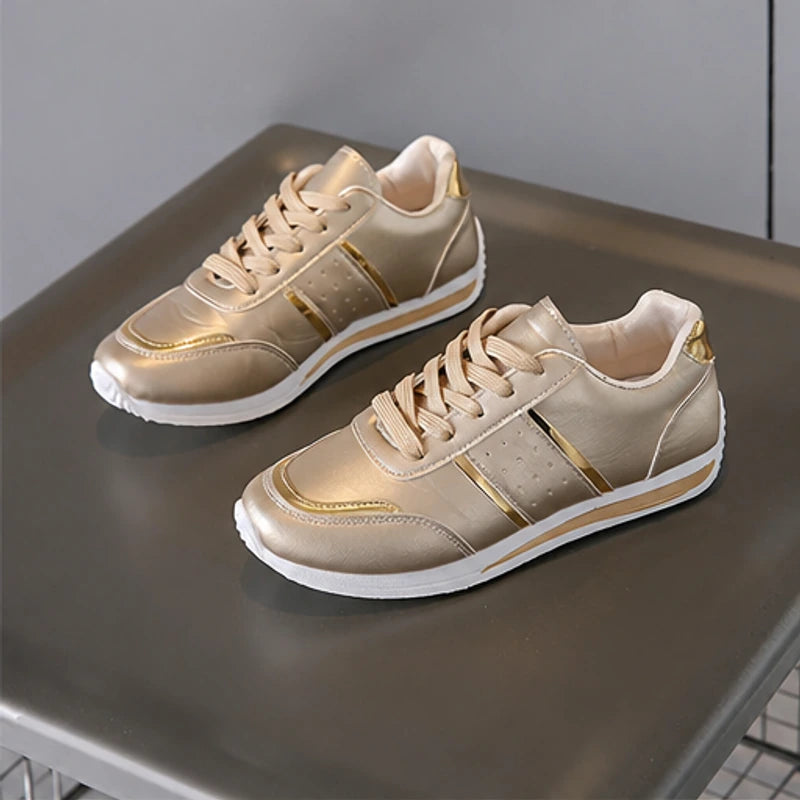 Nova Metallic Orthopedic Comfort Sneaker - Light Gold - Sneakers - Hendlys - Image 1
