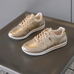 Nova Metallic Orthopedic Comfort Sneaker - Light Gold - Sneakers - Hendlys - Image 1