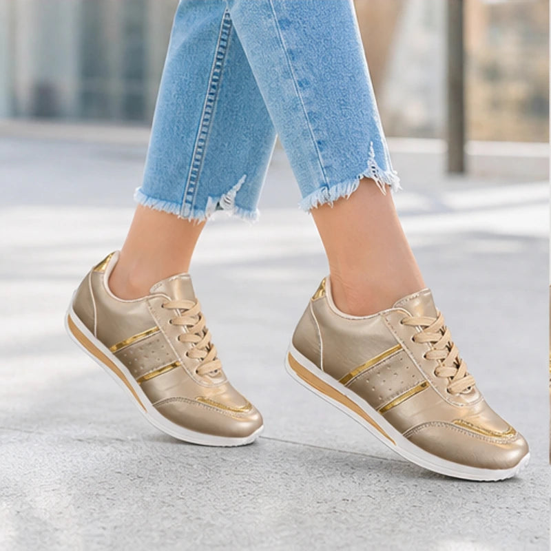 Nova Metallic Orthopedic Comfort Sneaker - Light Gold - orthopedic insole - Hendlys - Image 6