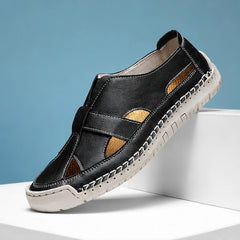 Brexton Vented Leather Loafer - Black - Loafers - Hendlys - Image 1