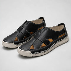Brexton Vented Leather Loafer - Black - leather loafers - Hendlys - Image 4
