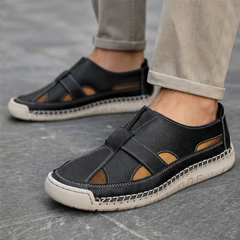Brexton Vented Leather Loafer - Black - vented leather - Hendlys - Image 5