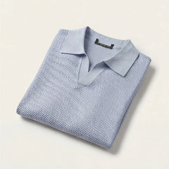 San Sebastian Knit Polo Shirt - Blue - men's polo - Hendlys - Image 2