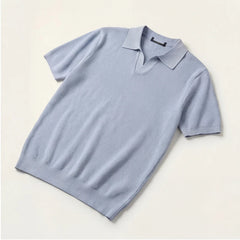 San Sebastian Knit Polo Shirt - Blue - knit polo - Hendlys - Image 3