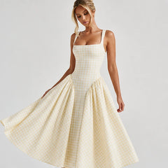 Kelly Holme Plaid Dress - Yellow - Dress - Hendlys - Image 1