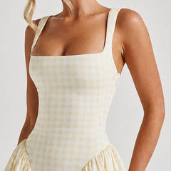 Kelly Holme Plaid Dress - Yellow - sundress - Hendlys - Image 3