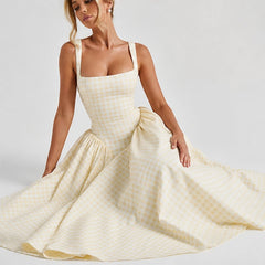 Kelly Holme Plaid Dress - Yellow - plaid dress - Hendlys - Image 4
