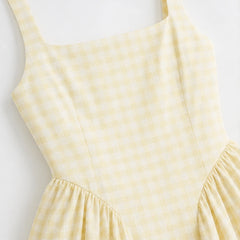 Kelly Holme Plaid Dress - Yellow - summer dress - Hendlys - Image 6