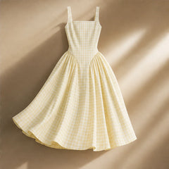 Kelly Holme Plaid Dress - Yellow - casual dress - Hendlys - Image 7