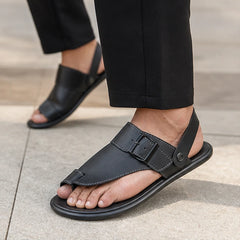 Cove Ridge Leather Sandal - Black - genuine leather - Hendlys - Image 4