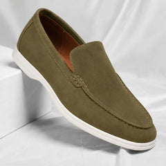 Bexley Hand-Burnished Leather Loafer - Olive - Loafers - Hendlys - Image 1