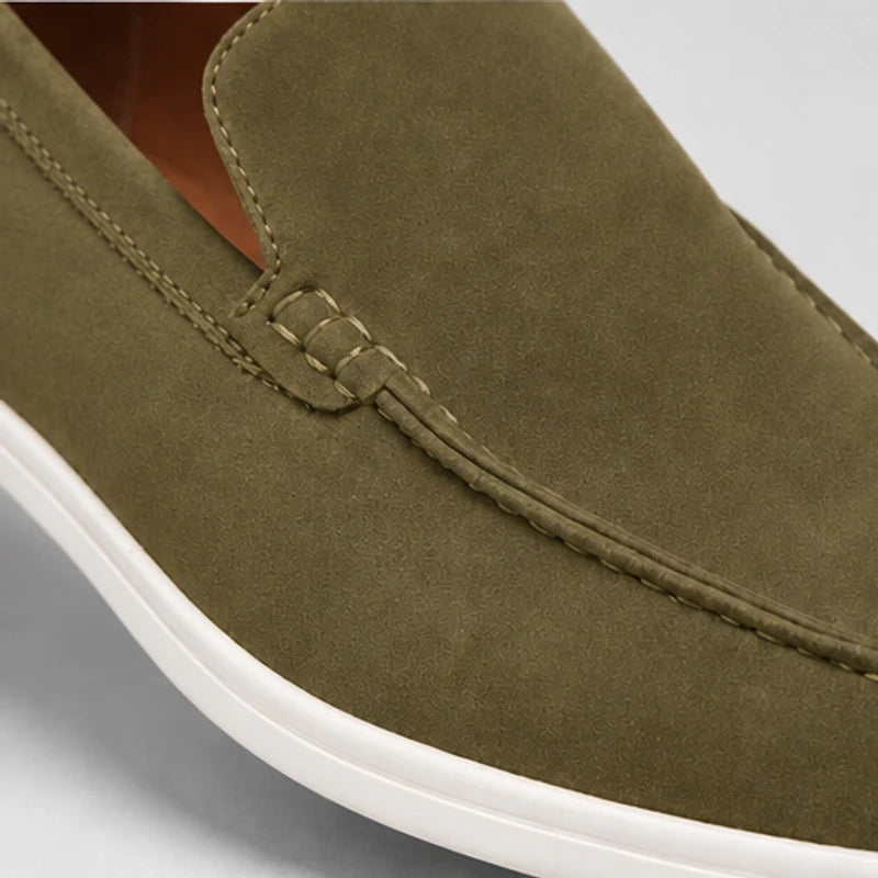 Bexley Hand-Burnished Leather Loafer - Olive - hand-burnished leather - Hendlys - Image 5