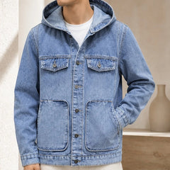 Oakes Denim Hooded Jacket - Light Blue - Product Type: Jackets - Hendlys - Image 4