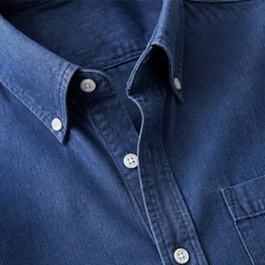 Henderson Cotton Oxford Shirt - Indigo - oxford shirt - Hendlys - Image 3