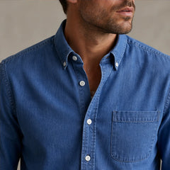 Henderson Cotton Oxford Shirt - Indigo - everyday shirt - Hendlys - Image 8