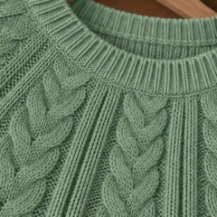 Odelia Women's Cable-Knit Crewneck Sweater - Light Green - Women's Clothing > Sweaters & Cardigans > Cable-Knit Sweaters - Hendlys - Image 4