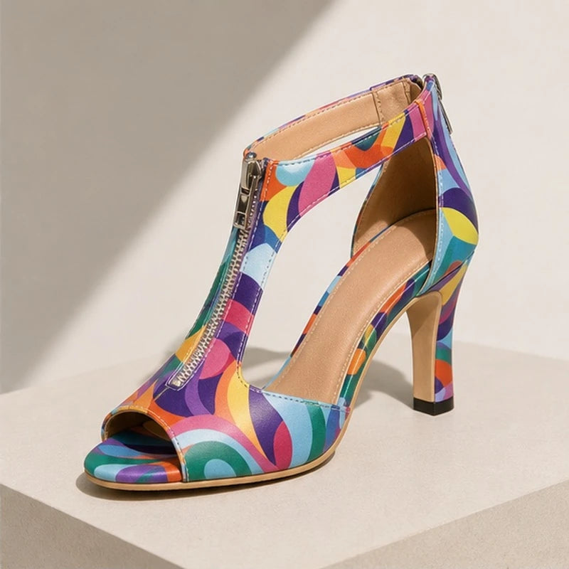 Odette T-Strap Heels - Retro - block heels - Hendlys - Image 4