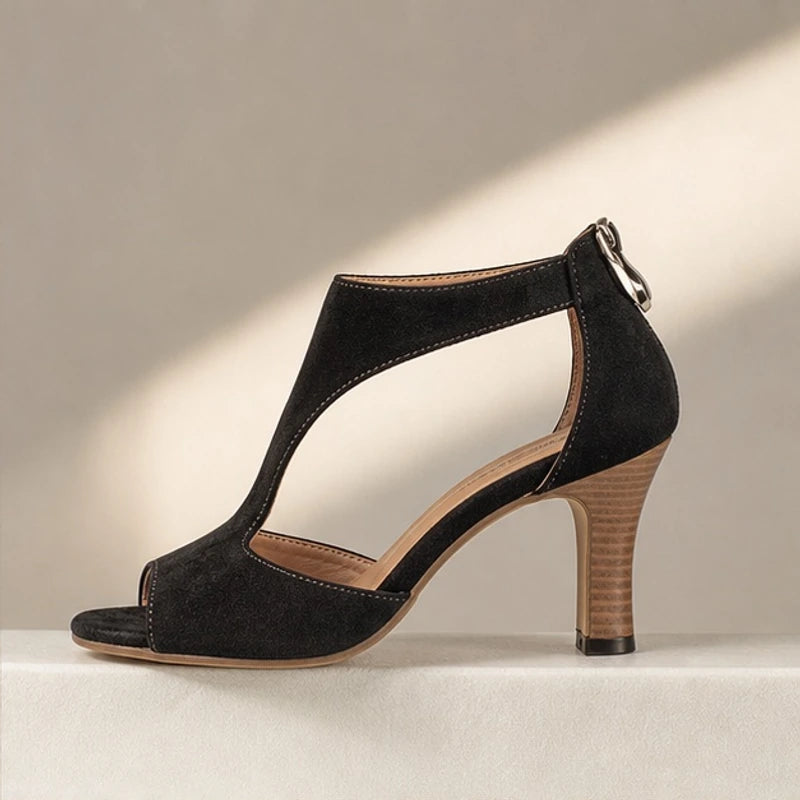 Odette T-Strap Heels - Black - block heels - Hendlys - Image 4