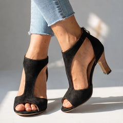Odette T-Strap Heels - Black - women's heels - Hendlys - Image 2