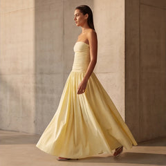Grazania Strapless Dress - Yellow - women's dress - Hendlys - Image 2