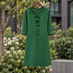 Oriane Women's Knee-Length Shift Dress - Green - bycabot - Hendlys - Image 3