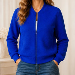 Orla Geometric Bomber Jacket - Blue - Women's Clothing > Outerwear > Bomber Jackets - Hendlys - Image 1