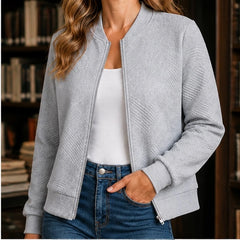 Orla Geometric Bomber Jacket - Gray - Women's Clothing > Outerwear > Bomber Jackets - Hendlys - Image 1