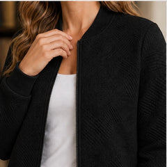 Orla Geometric Bomber Jacket - Black - Catalog Group: Clothing - Hendlys - Image 2