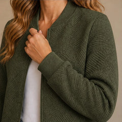 Orla Geometric Bomber Jacket - Dark Green - Catalog Group: Clothing - Hendlys - Image 2